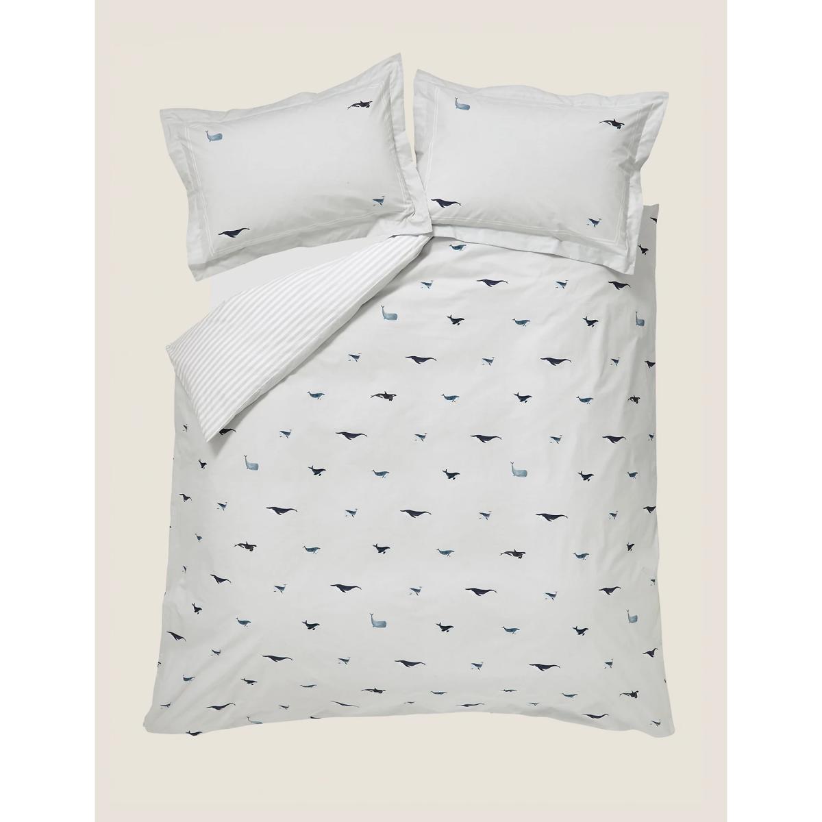 M&S Sophie Allport Pure Cotton Whale Bedding Set - DBL - Light Green Mix, Light Green Mix – image 3