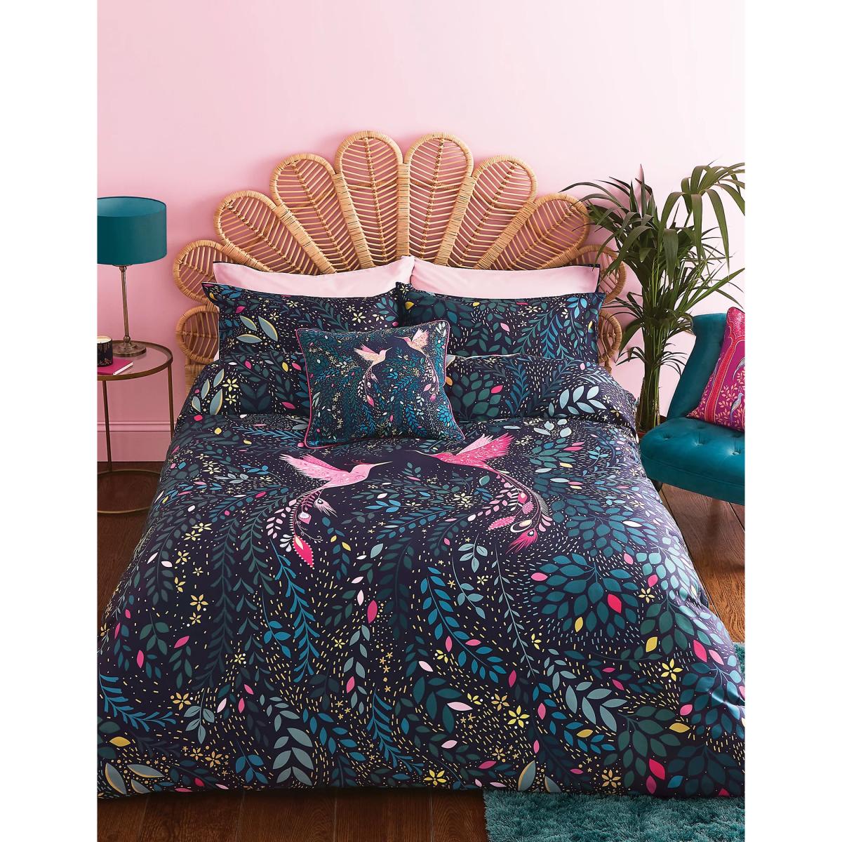 Sara Miller Pure Cotton Paradise Hummingbird Bedding Set - DBL - Navy Mix, Navy Mix – image 2