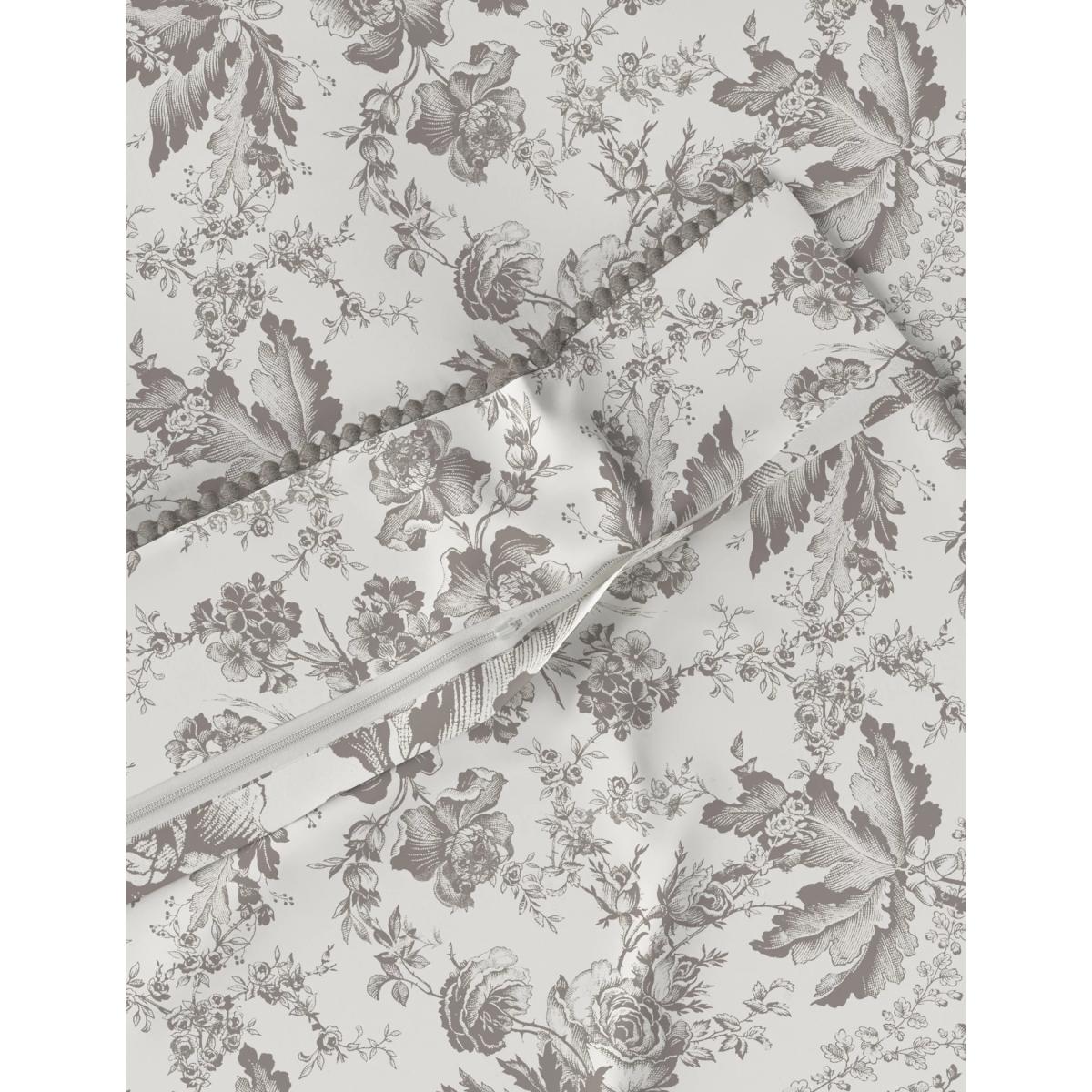 M&S Etched Evie Sateen Floral Bedding Set - SGL - Silver Grey, Silver Grey – image 2