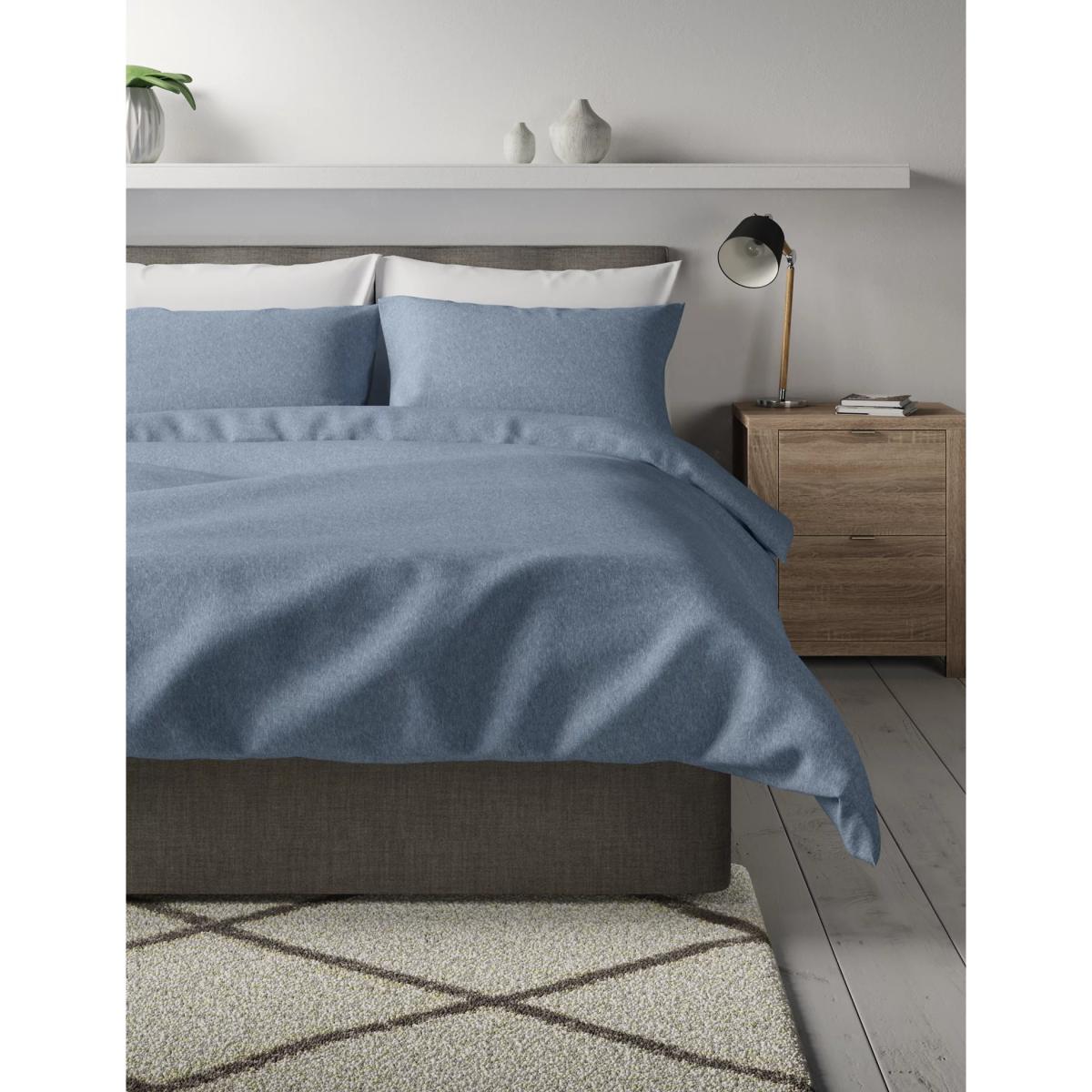 M&S Jersey Bedding Set - DBL - White, White,Mid Blue,Grey Marl,Natural,Pink – image 6