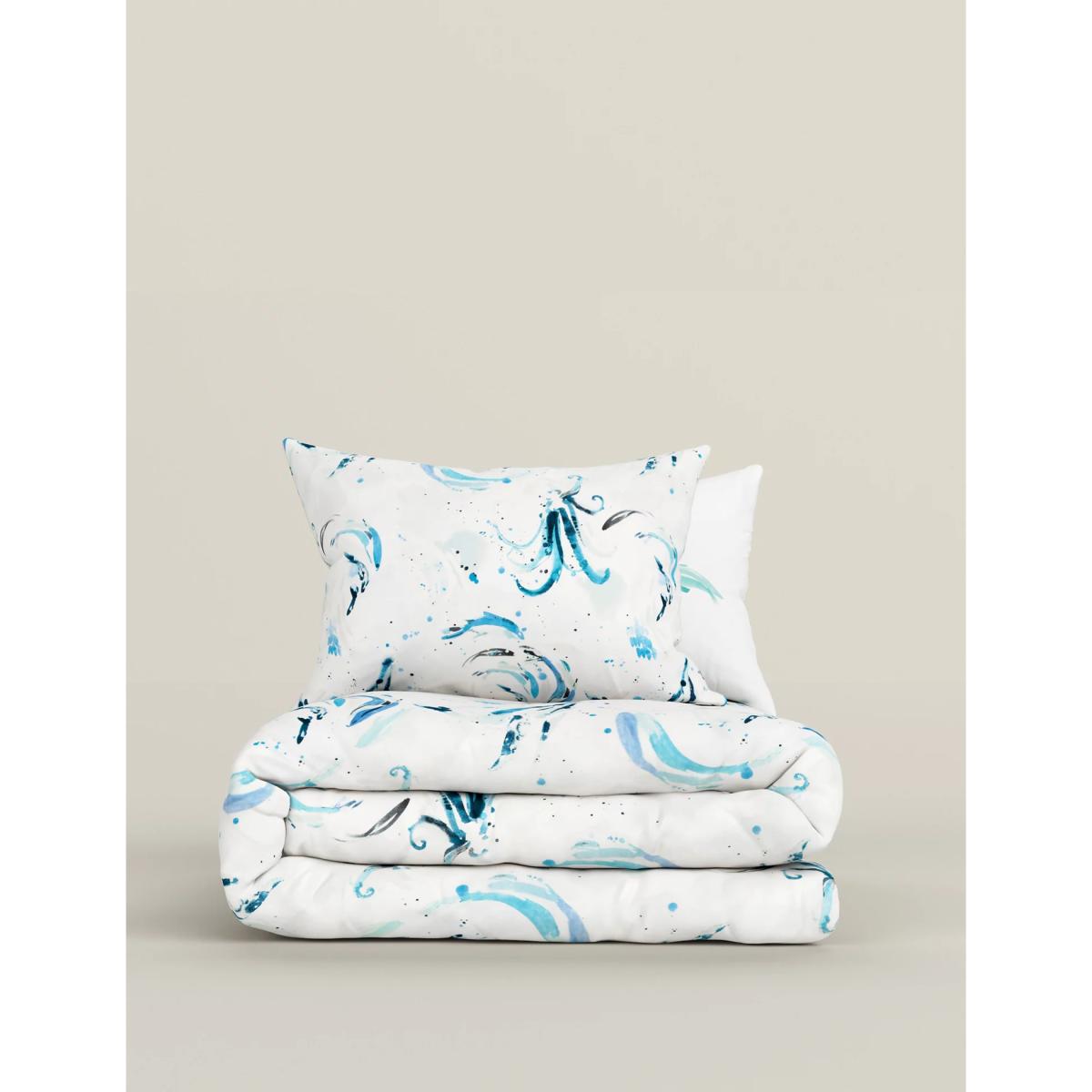 M&S Cotton Rich Watercolour Coastal Bedding Set - DBL - Blue Mix, Blue Mix – image 4