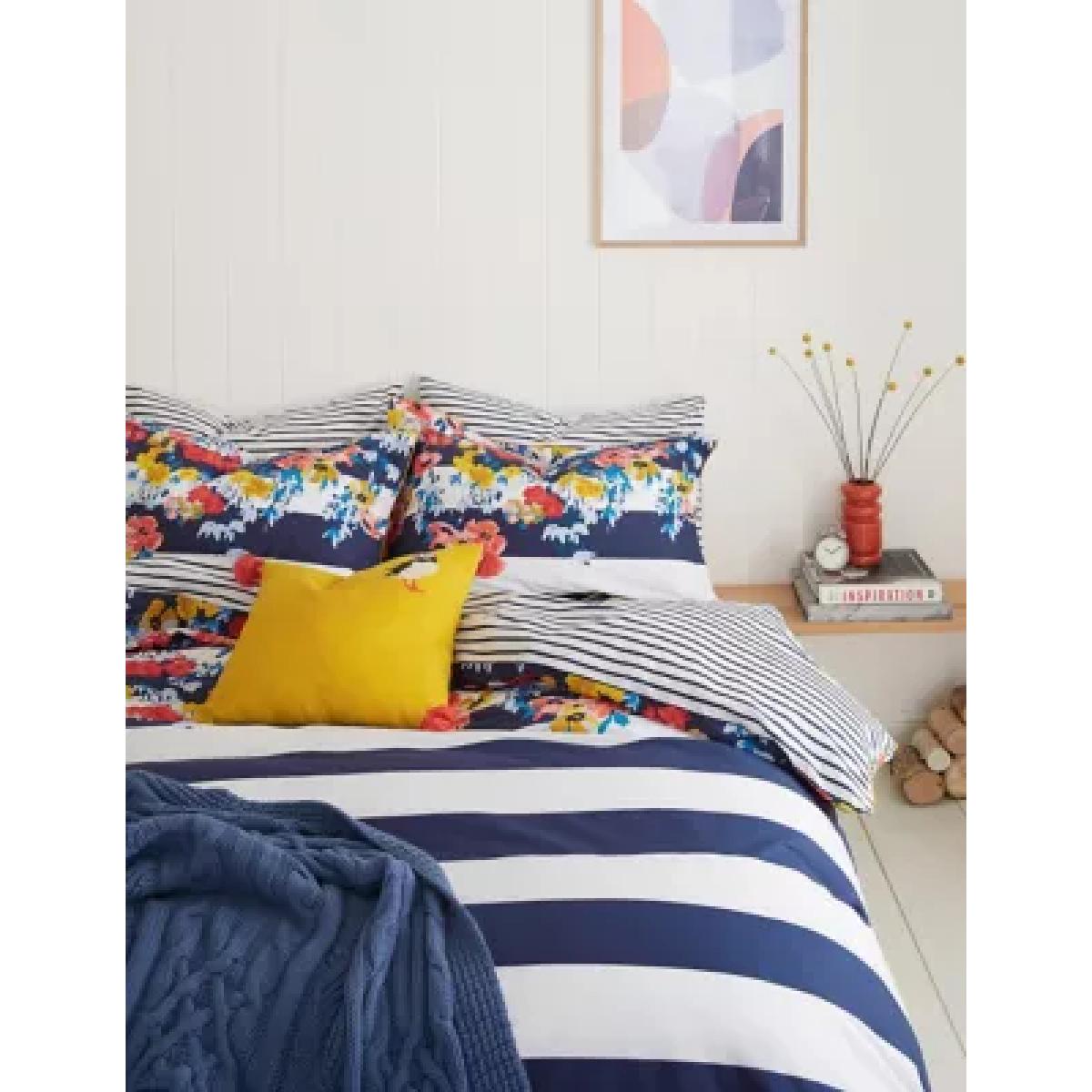 M&S Joules Pure Cotton St Ives Floral Bedding Set - DBL - Blue Mix, Blue Mix