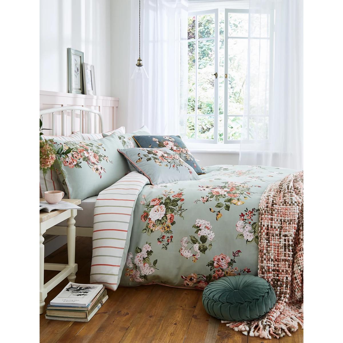 Laura Ashley Pure Cotton Rosemore Bedding Set - DBL - Green Mix, Green Mix – image 2