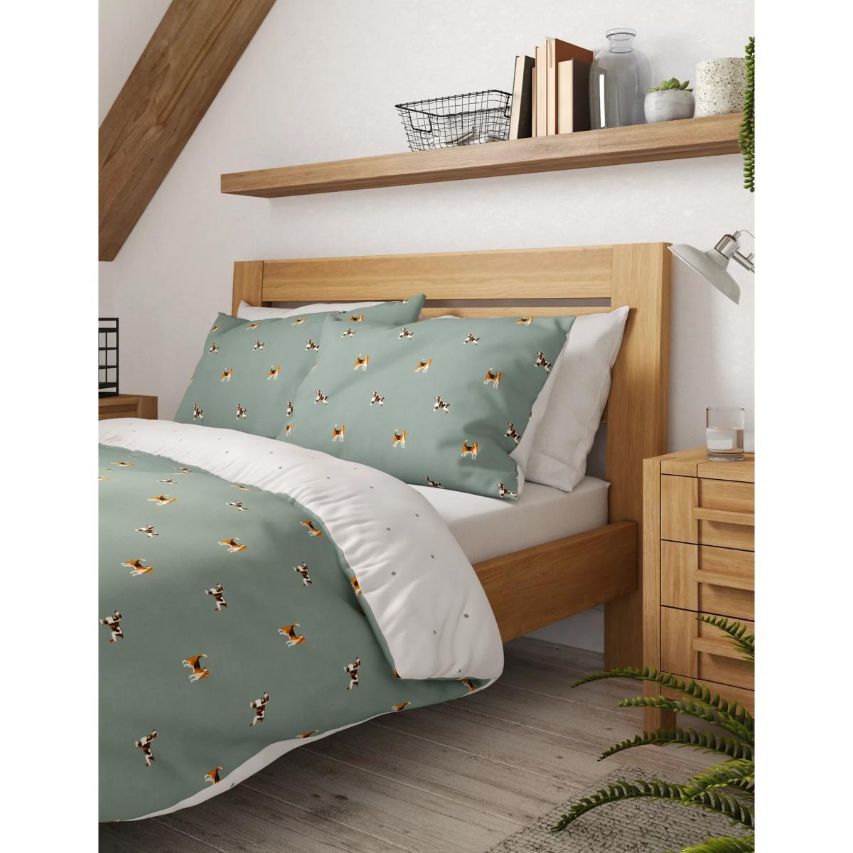M&S Cotton Mix Hound Dog Bedding Set - DBL - Sage Mix, Sage Mix – image 2