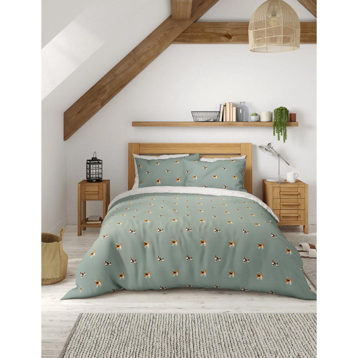 M&S Cotton Mix Hound Dog Bedding Set - DBL - Sage Mix, Sage Mix – image 4