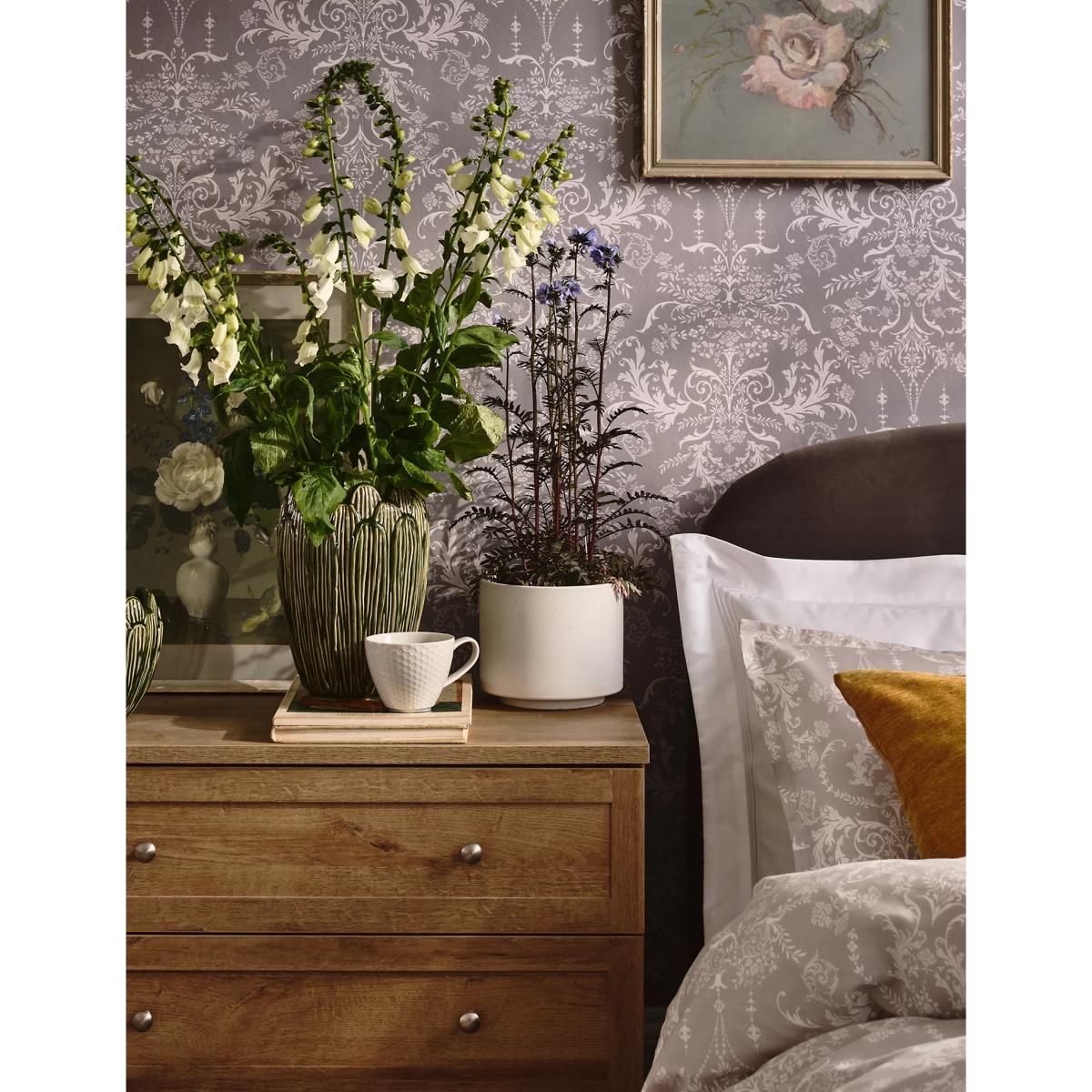 M&S Aida-Alouette Damask Sateen Bedding Set - DBL - Blue Mix, Blue Mix,Grey Mix – image 3