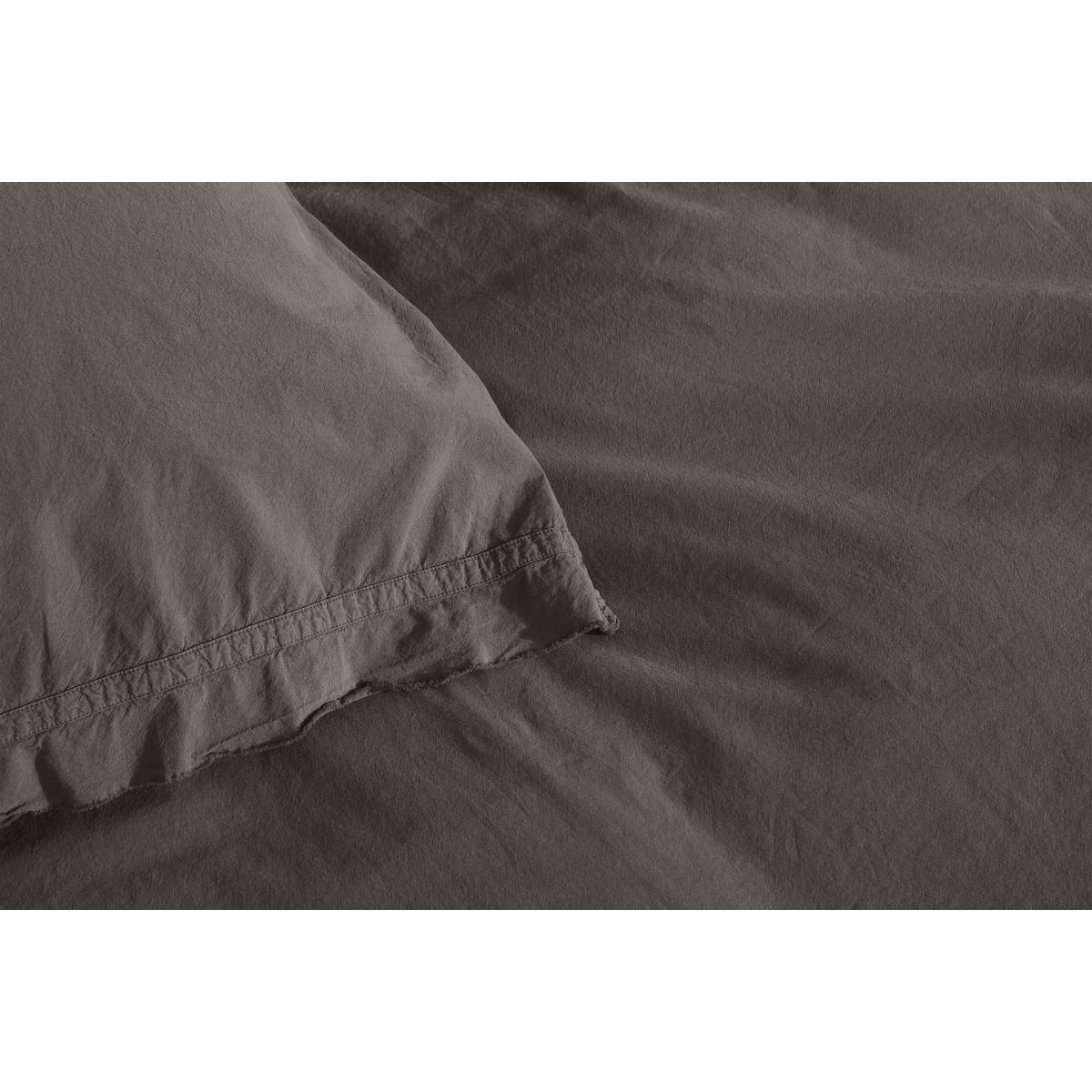 Zana 100% Organic Cotton Stonewashed Duvet Cover + 2 Pillowcases, Double, Anthracite Grey – image 5