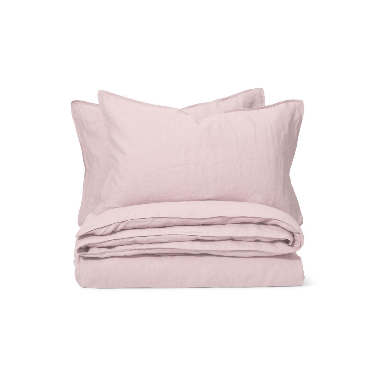 Brisa Linen Duvet Cover + 2 Pillowcases, Double, Dusky Pink – image 3