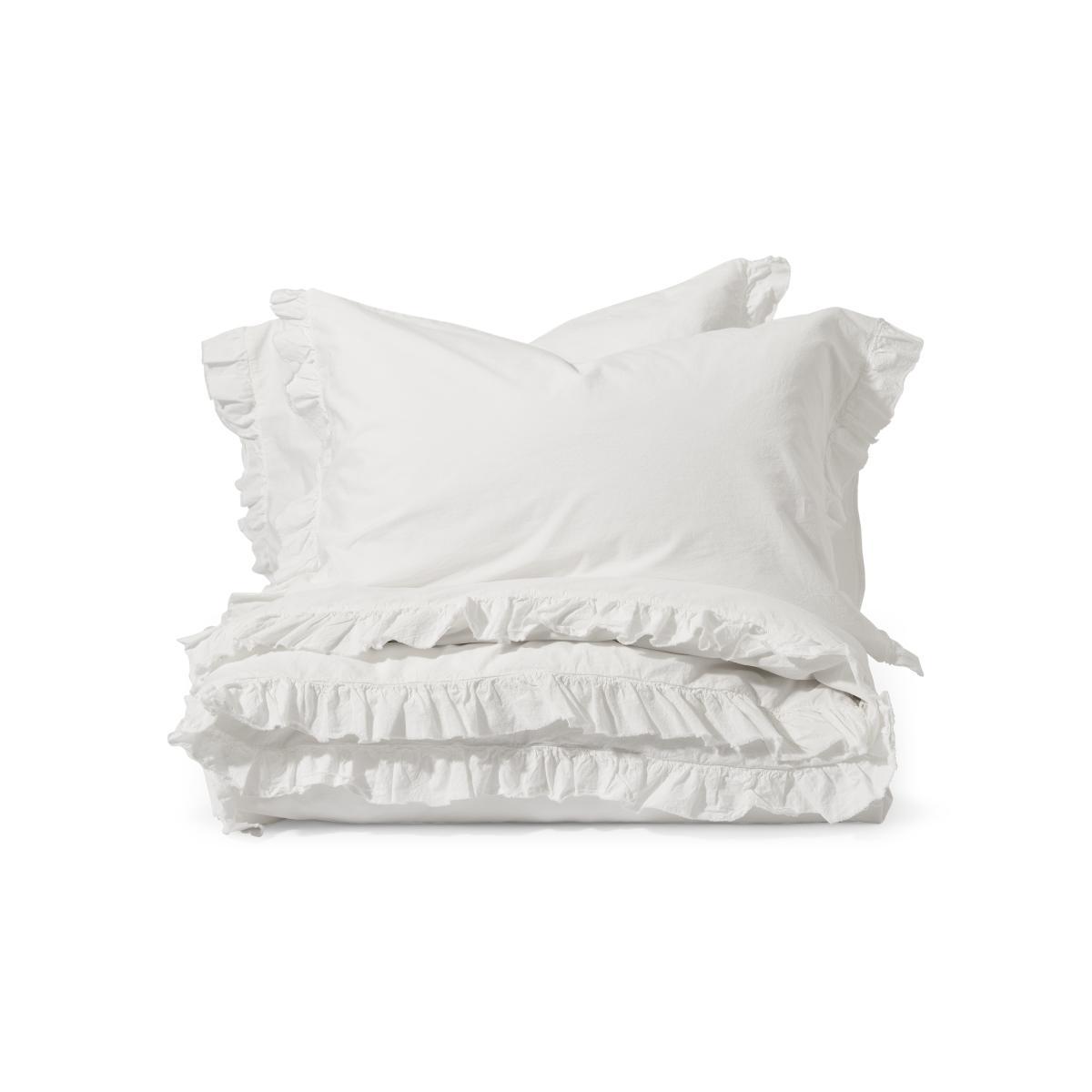 Attara 100% Organic Cotton Duvet Cover + 2 Pillowcases, Double, Off-White – image 2