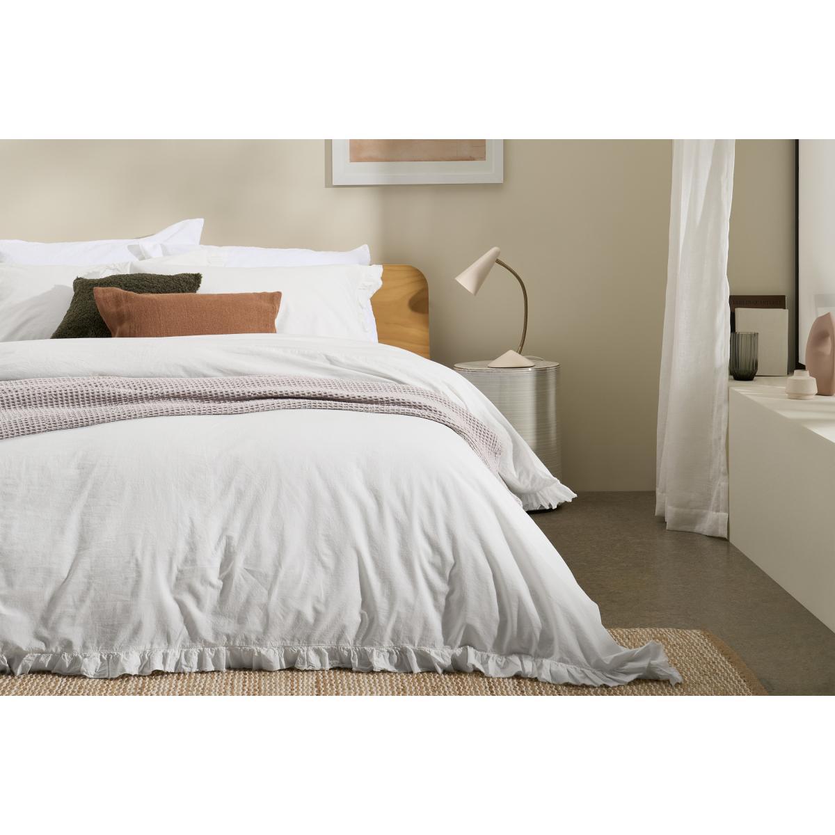 Attara 100% Organic Cotton Duvet Cover + 2 Pillowcases, Double, Off-White – image 3
