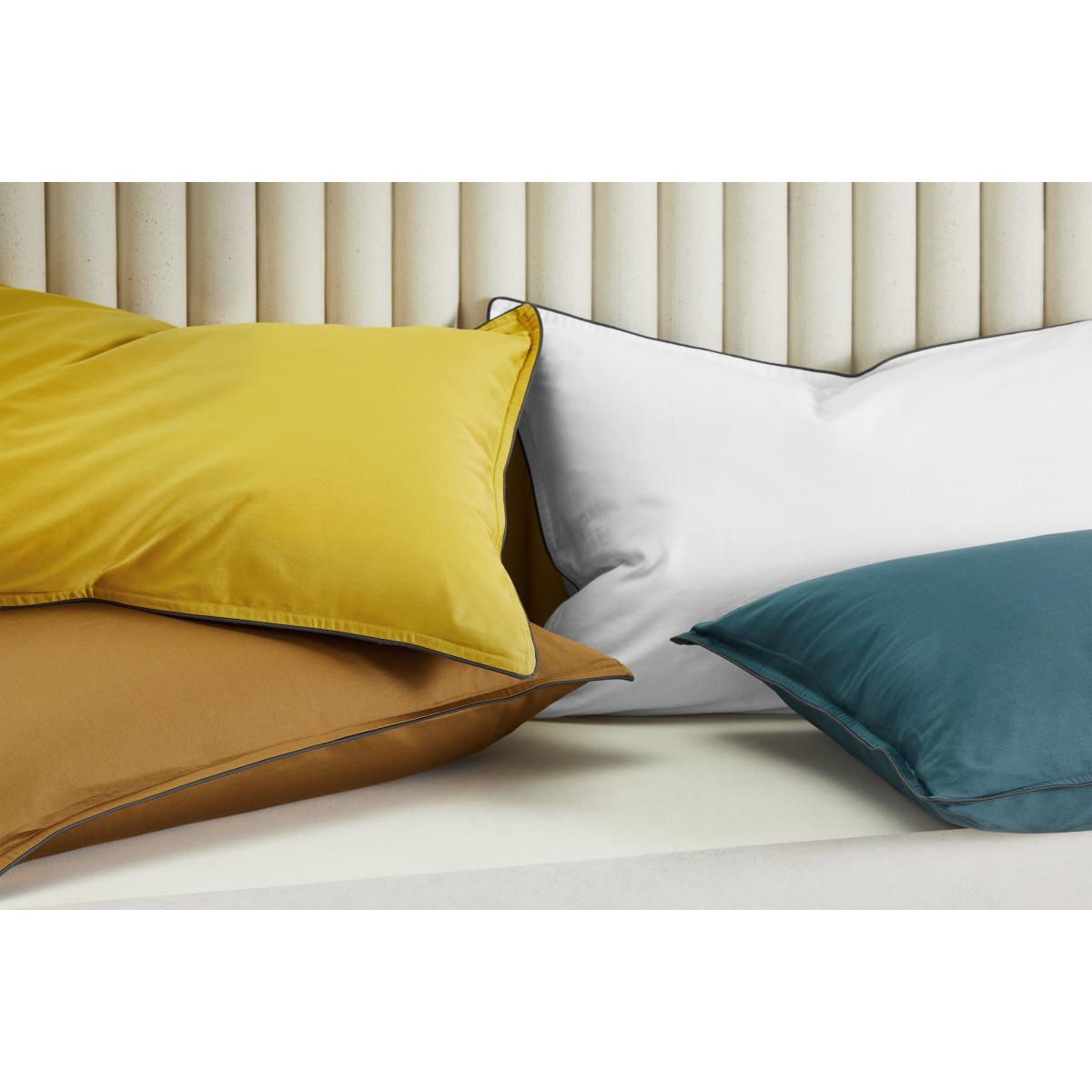 Hylia Washed Cotton Satin Duvet Cover + 2 Pillowcases, Double, Teal Blue – image 7