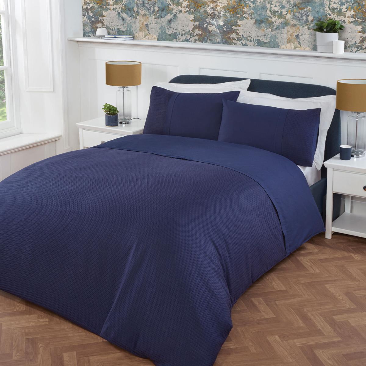 Luxury Waffle Duvet Cover and Pillowcase Set - Blush / Double – image 21