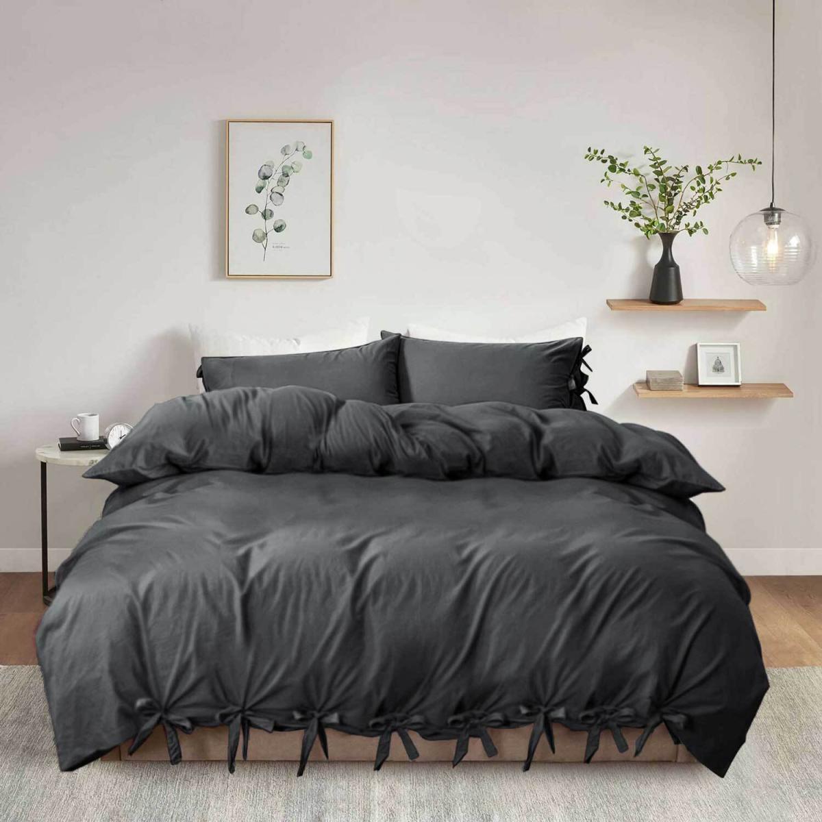 Knotted Duvet Cover Set - Grey / Double – image 2