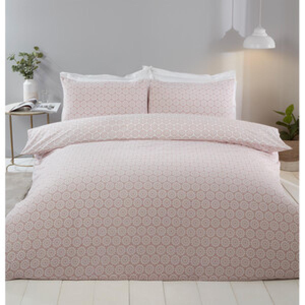 Geo Blossom Duvet Cover and Pillowcase Set - Grey / Double – image 7