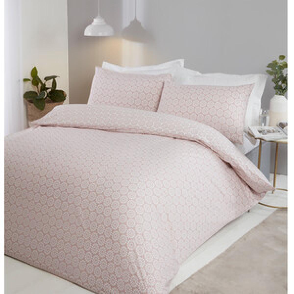 Geo Blossom Duvet Cover and Pillowcase Set - Grey / Double – image 8
