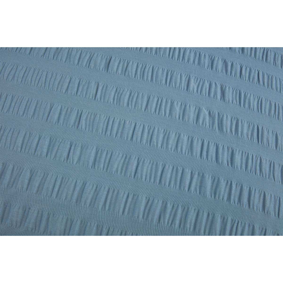 Divante Seersucker Dusky Blue Duvet Cover and Pillowcase Set - Dusty Blue / Double – image 5