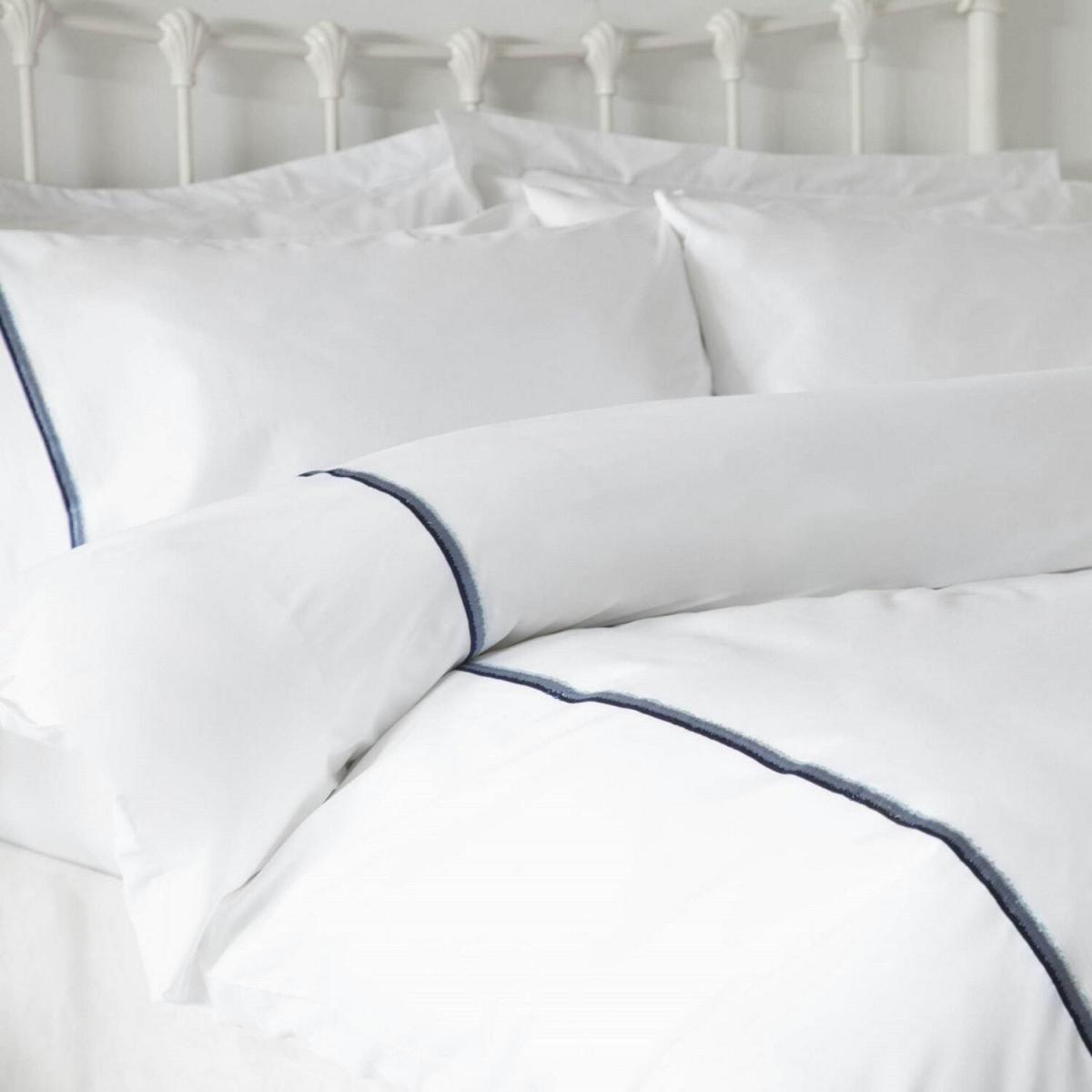 Brunswick Duvet Cover Set - BM242 - White/Blue / Double