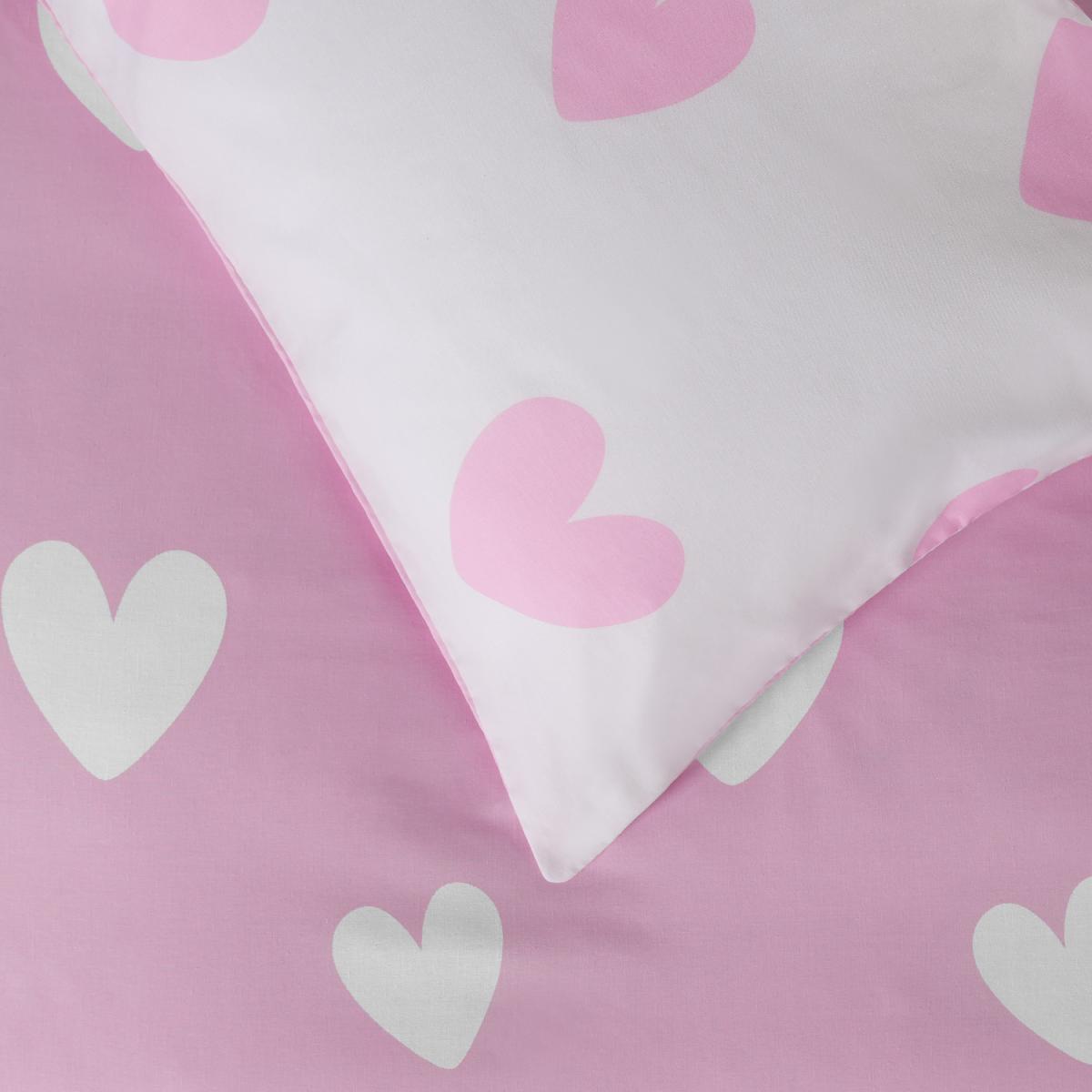 Dreamscene Love Heart Print Duvet Cover with Pillowcase Quilt Bedding Set - Pink / Double – image 8