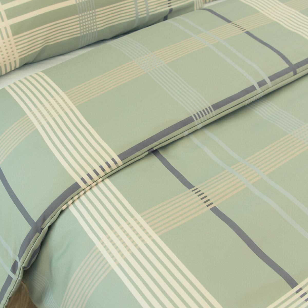 Blair Check Duvet Cover and Pillowcase Set - Sage / Double – image 5