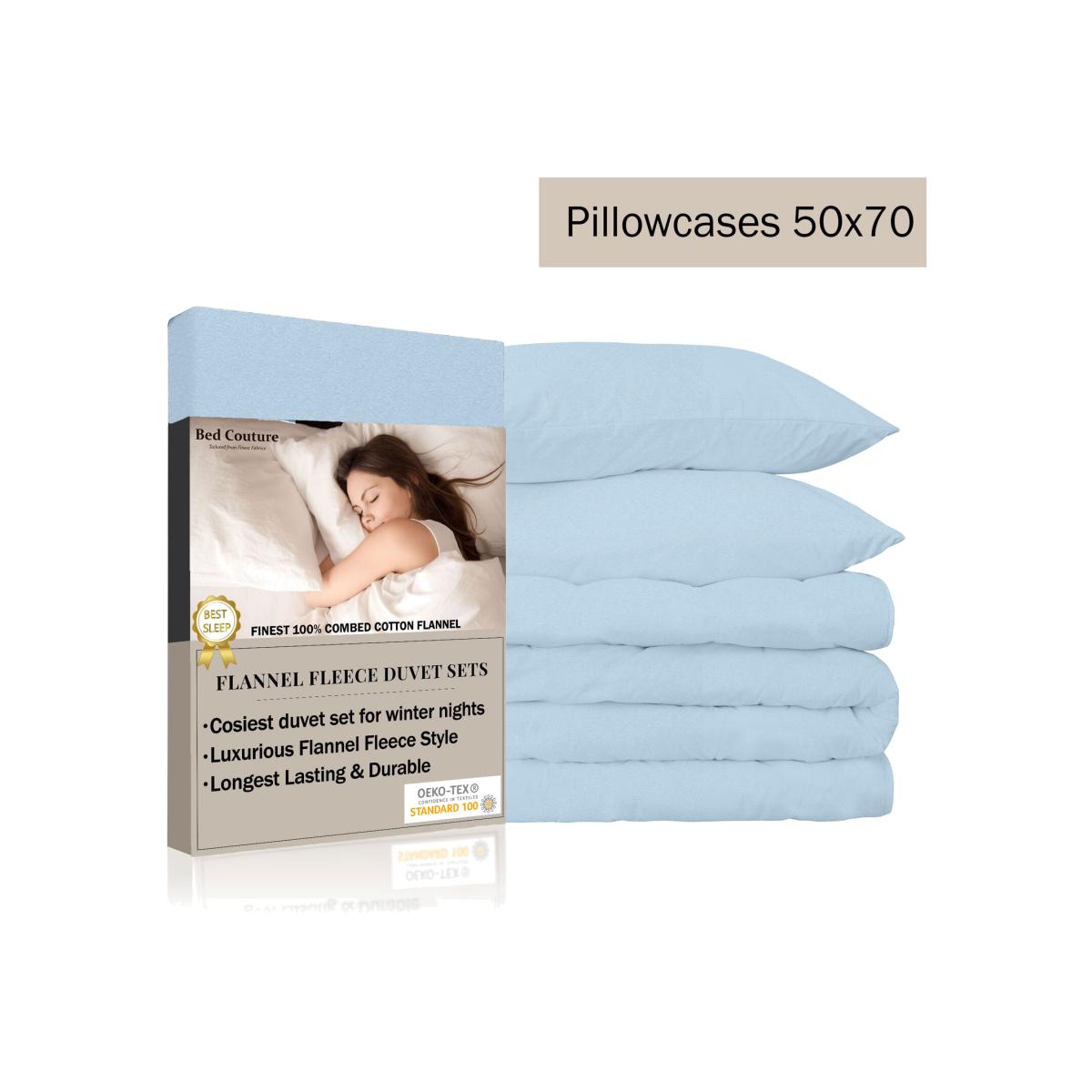 Bed Couture Flannel Duvet Set with Pillowcases 50x70cm - Sky blue / King / Double – image 1