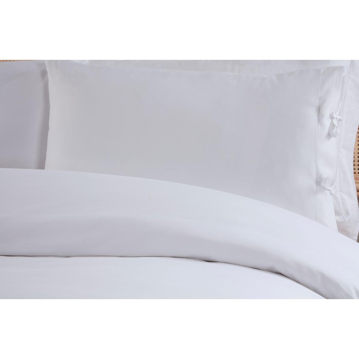 My Home Moda Tied Duvet Cover and Pillowcase Set  - White / Double – image 4