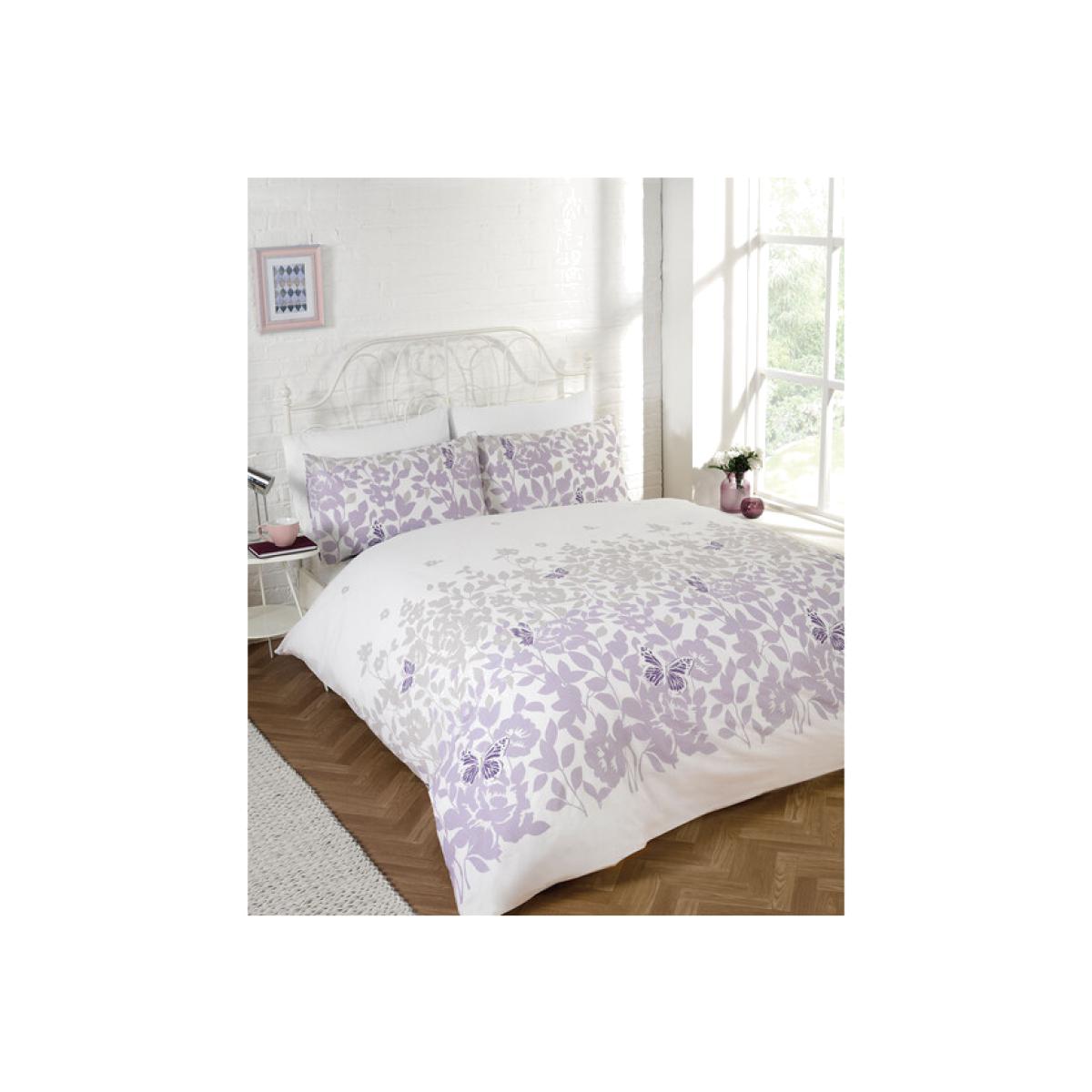 Butterfly Shadow Lilac Printed Duvet And Pillowcase Set - Double
