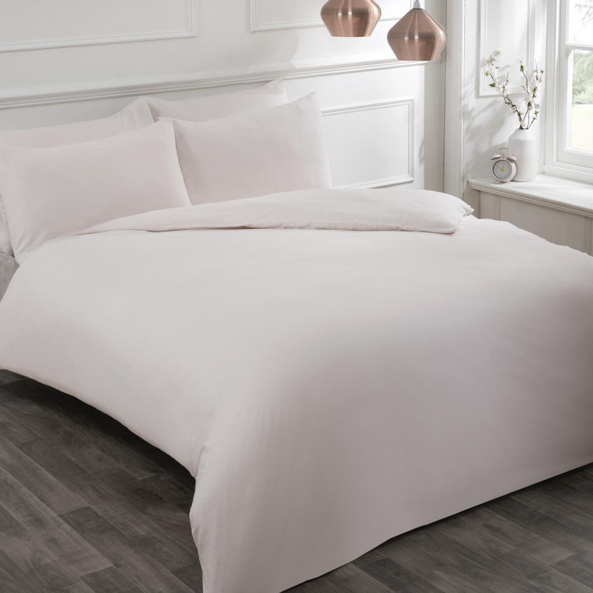 Flannelette Duvet Cover and Pillowcase Set - Navy / Double – image 3