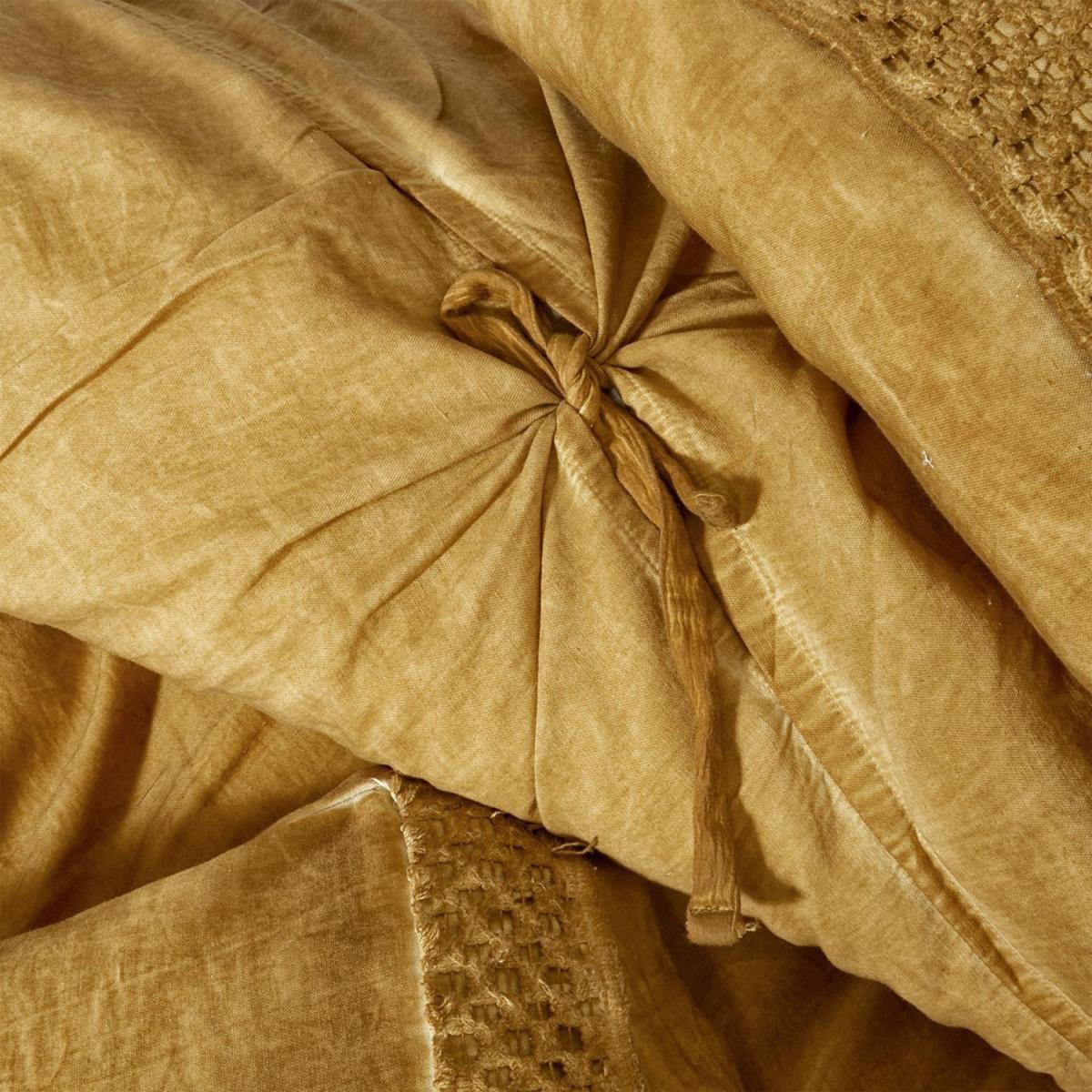 Organic Cotton Lace Embroidered Double Duvet Cover Pillowcase Set - Dusty Rose – image 5