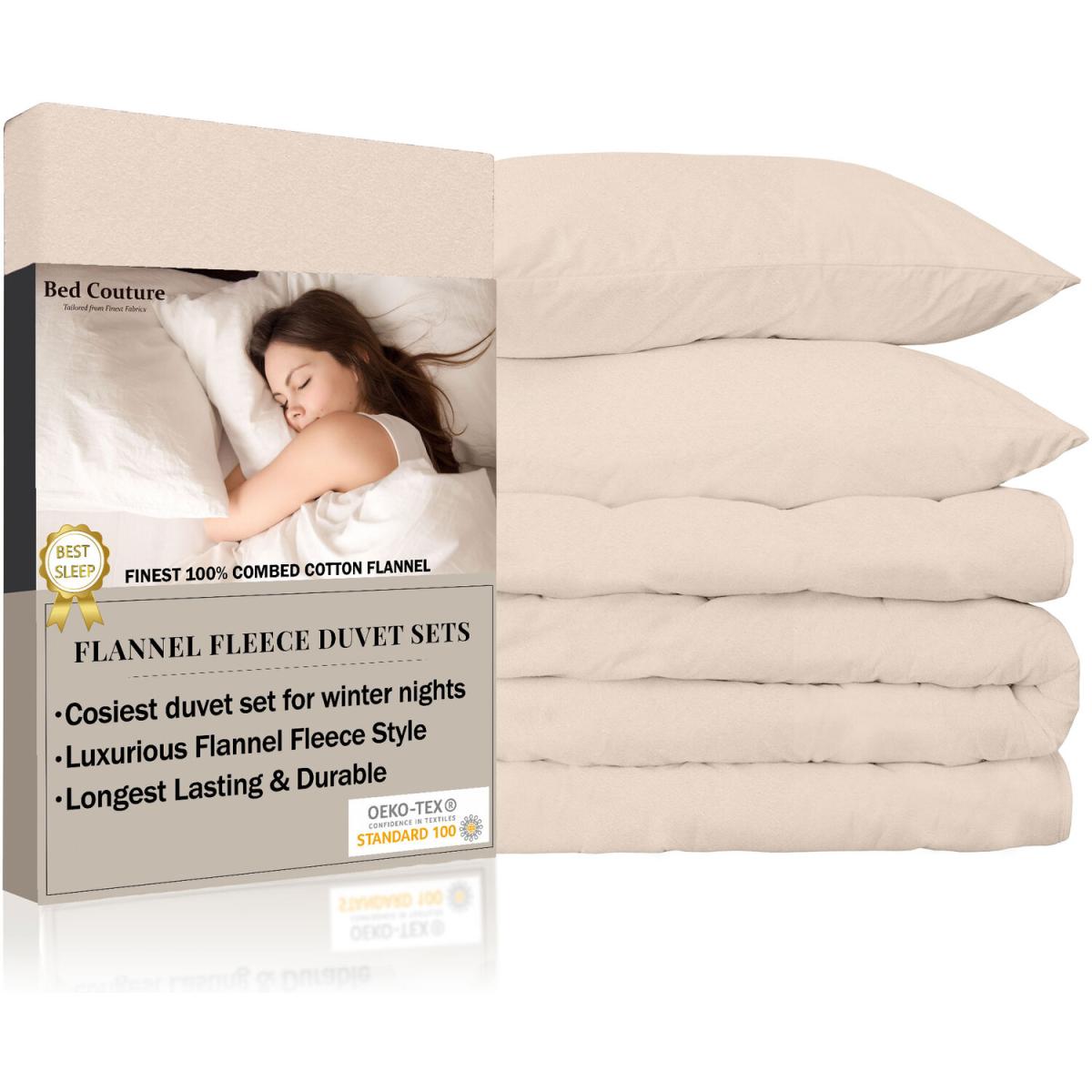 Bed Couture Flannel Duvet Set with pillowcases 65x65cm - Ecru / King / Double – image 5