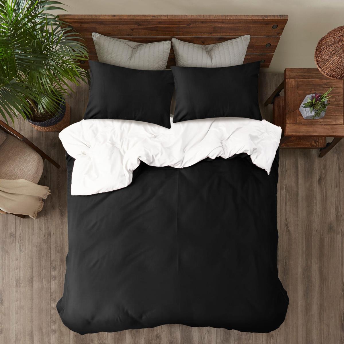 Black and White Reversible Duvet Cover Set - Black / Double – image 5