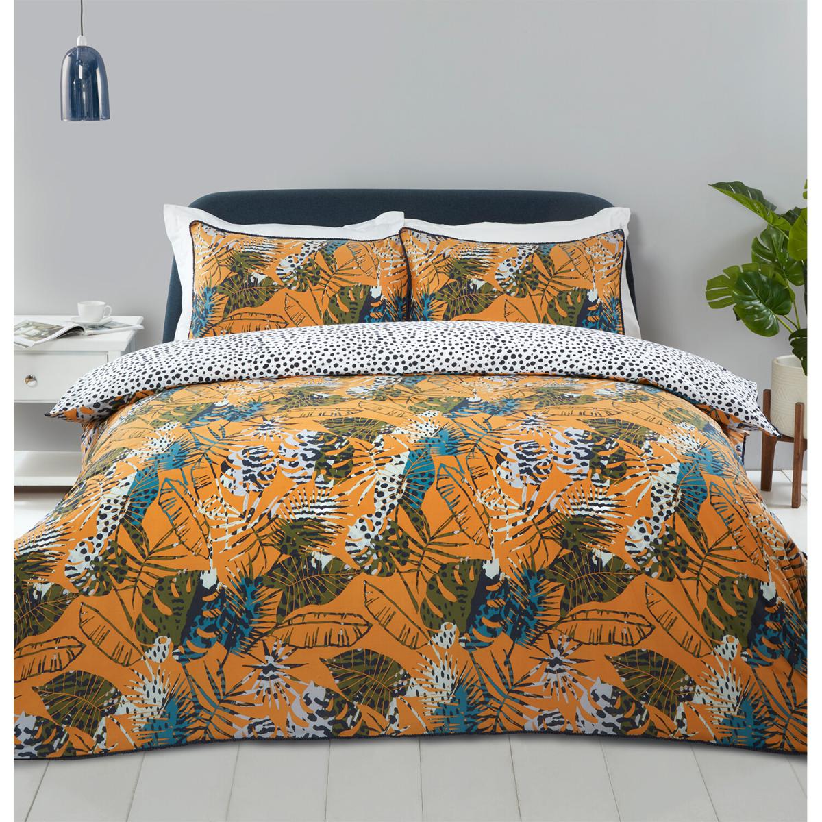 Abstract Tropical Leaf Duvet Cover and Pillowcase Set - Double – image 2