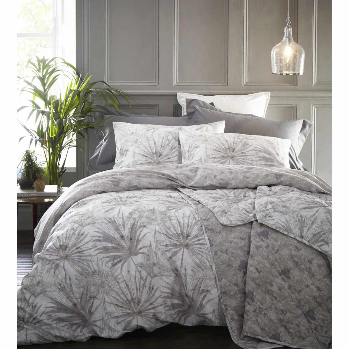 Palm Springs Duvet Cover and Pillowcase Set - Silver / Double – image 4