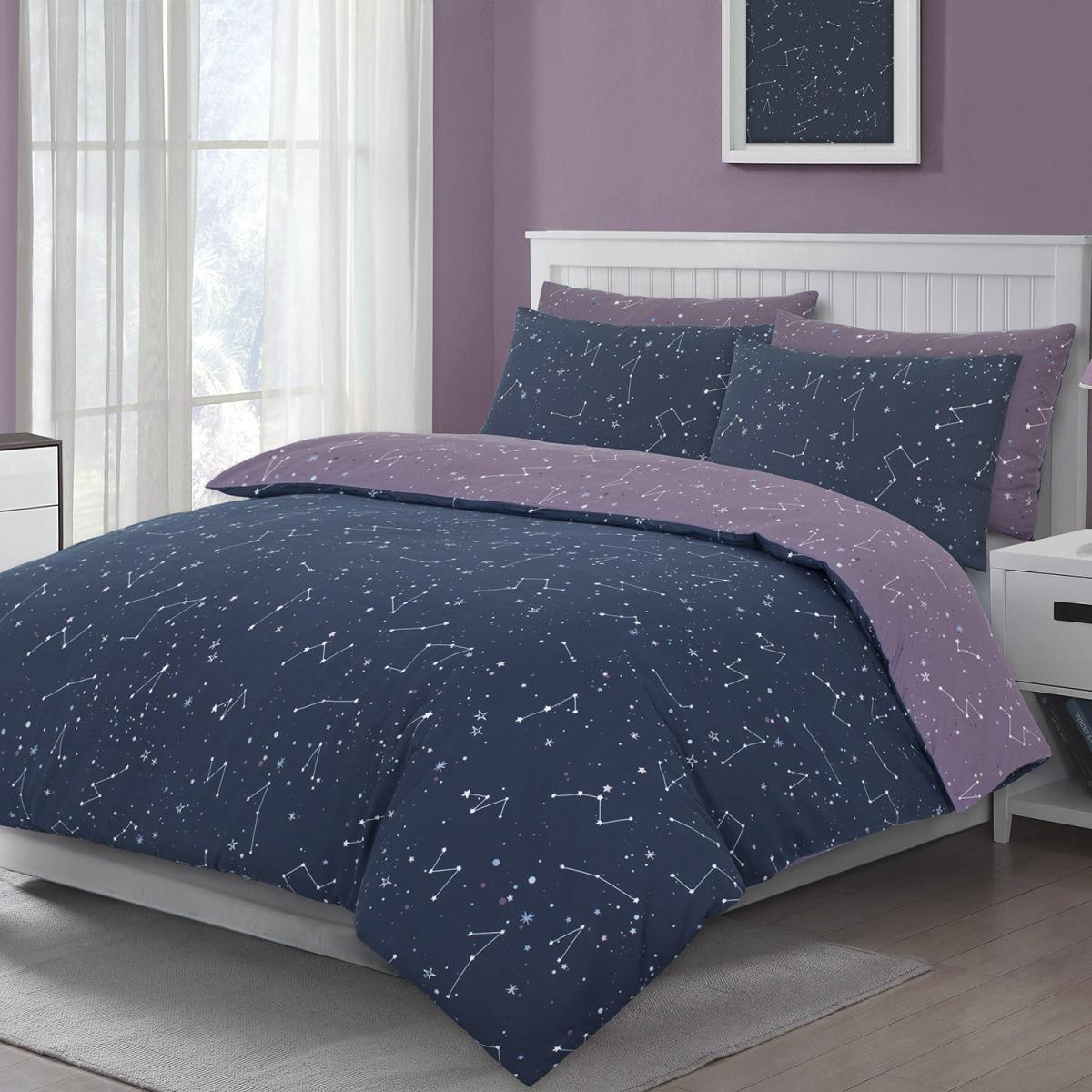 Interstellar Duvet Cover and Pillowcase Set - Mauve / Double – image 2