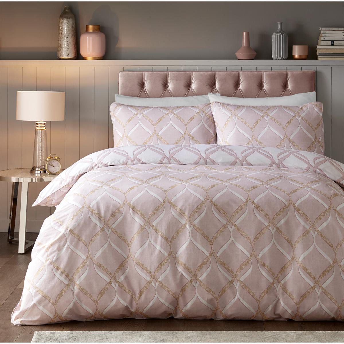 Serene Metallic Duvet Cover and Pillowcase Set - Silver / Double – image 5