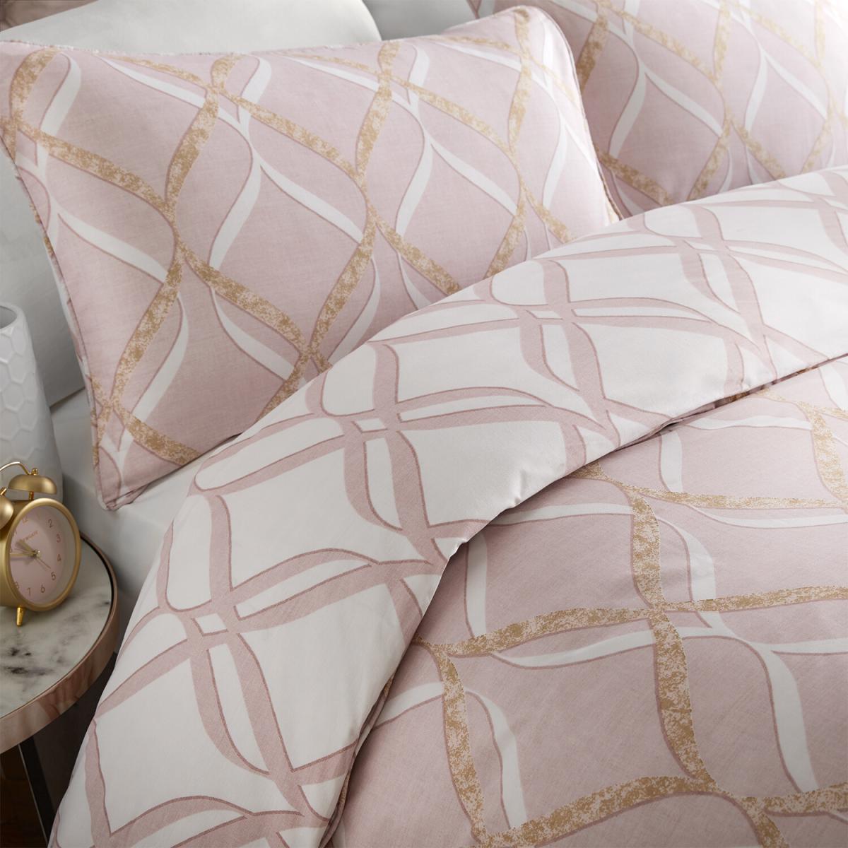 Serene Metallic Duvet Cover and Pillowcase Set - Silver / Double – image 7