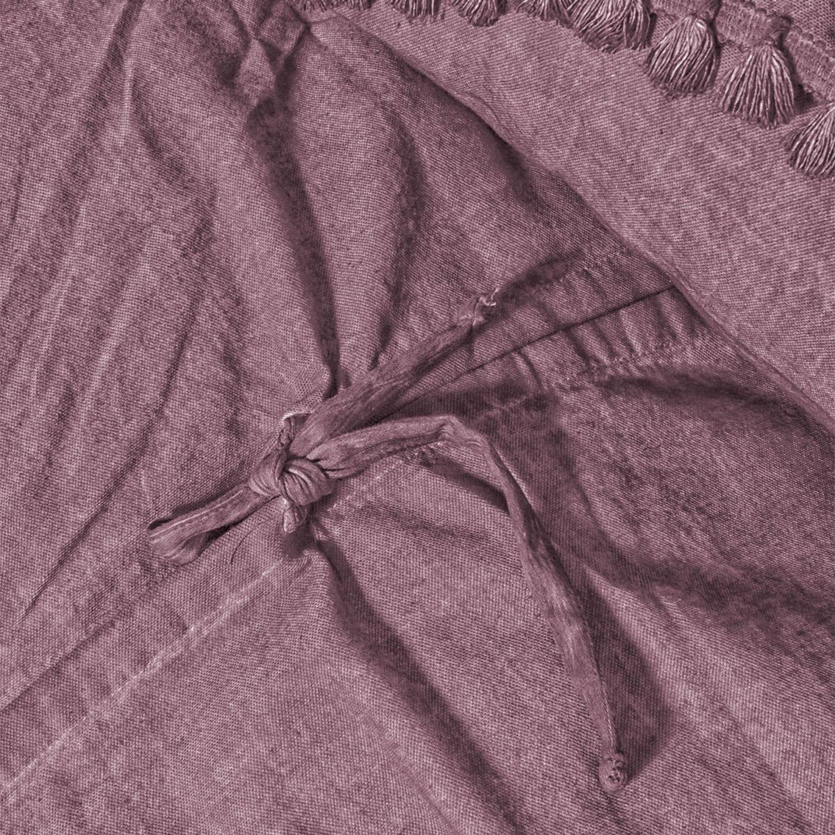 Organic Cotton Pompom Double Duvet Cover and Pillowcase Set - Dusty Rose – image 2