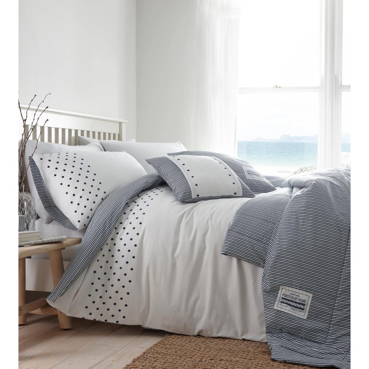 New England Duvet Cover and Pillowcase Set - Navy/White / Double – image 4