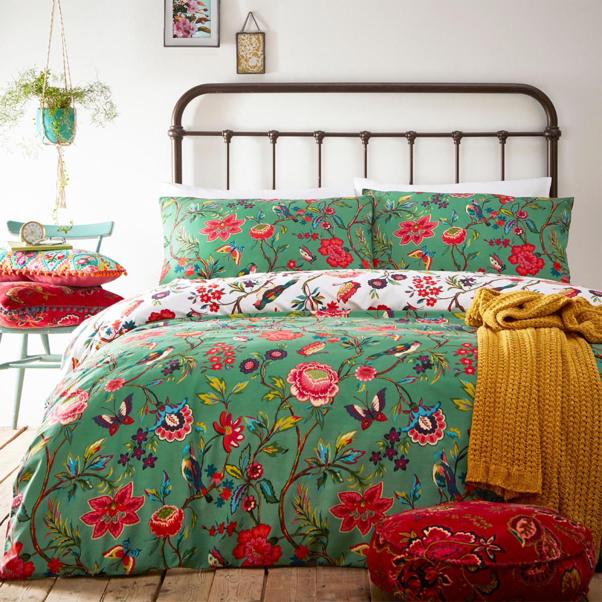 Tropical Floral Duvet Cover Set - Green / Double – image 4