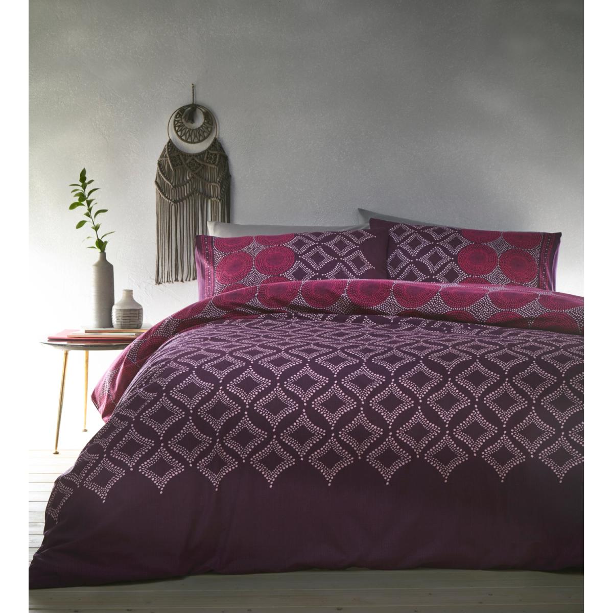 Joel Duvet And Pillowcase Set - Purple / Double – image 4