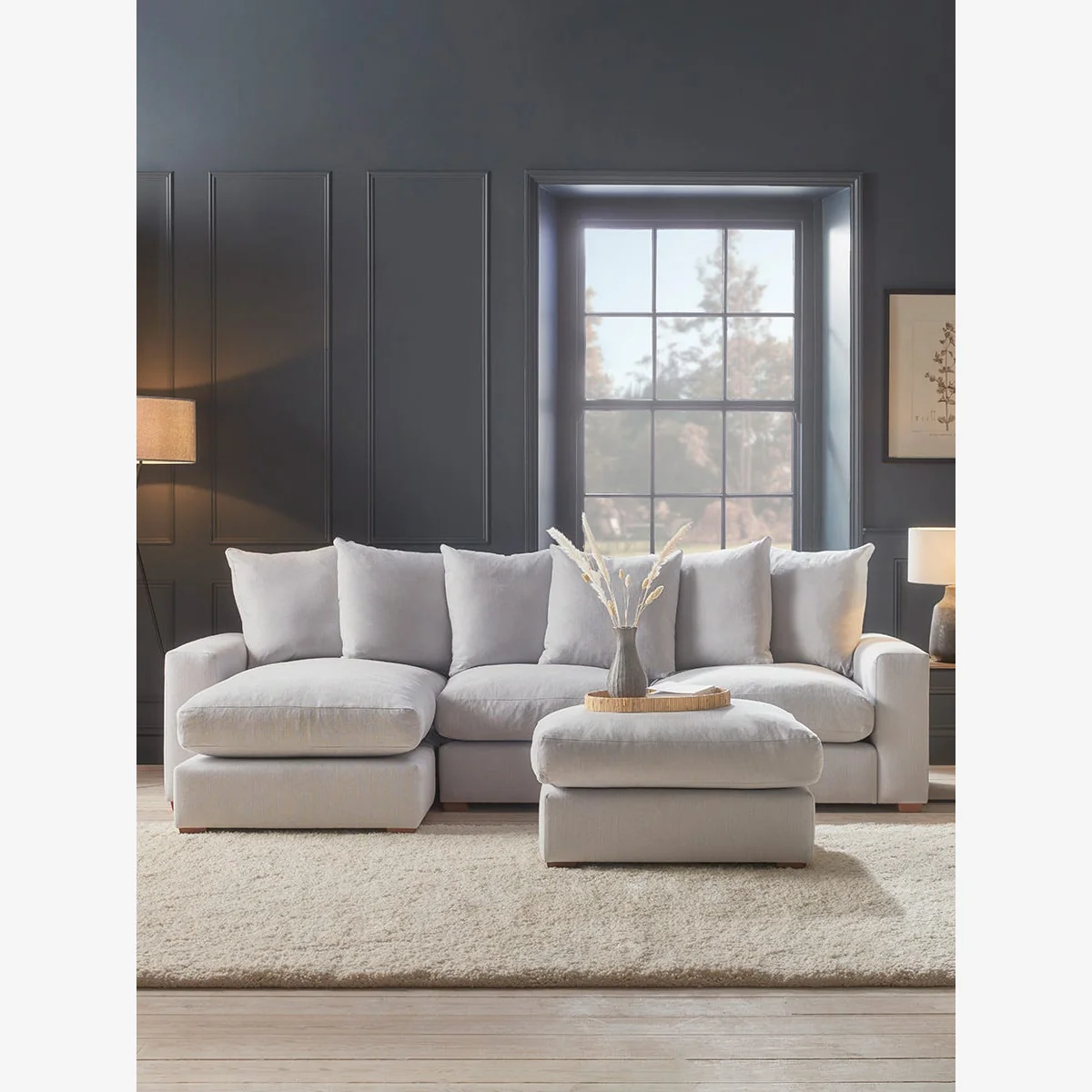 Lyon Chaise Sofa - Fern Herringbone – image 1