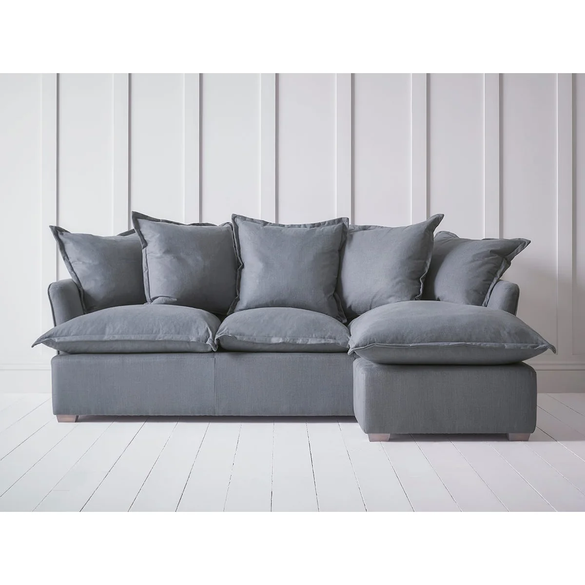 Umea Chaise Right Hand Facing Sofa – Black Leather – image 6