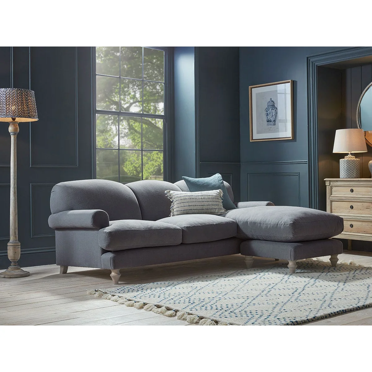 Kiruna Chaise Right Hand Facing Sofa – Steel Cotton Linen – image 2