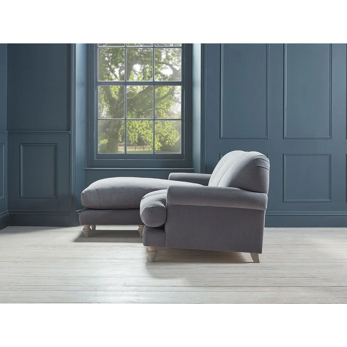 Kiruna Chaise Right Hand Facing Sofa – Steel Cotton Linen – image 4