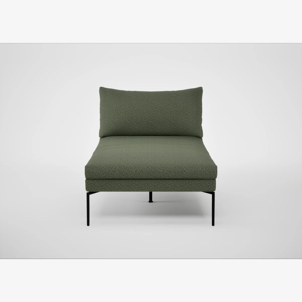 Heal's Matera Chaise Longue Loop Boucle Forest Black Feet - Heal's UK Furniture – image 1