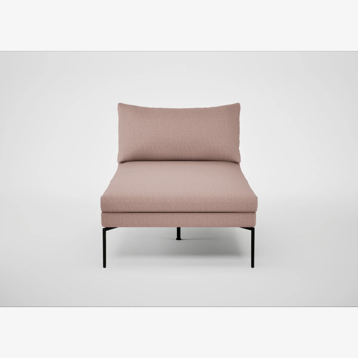 Heal's Matera Chaise Longue Siena Cotton Dusky Pink Black Feet - Heal's UK Furniture – image 1