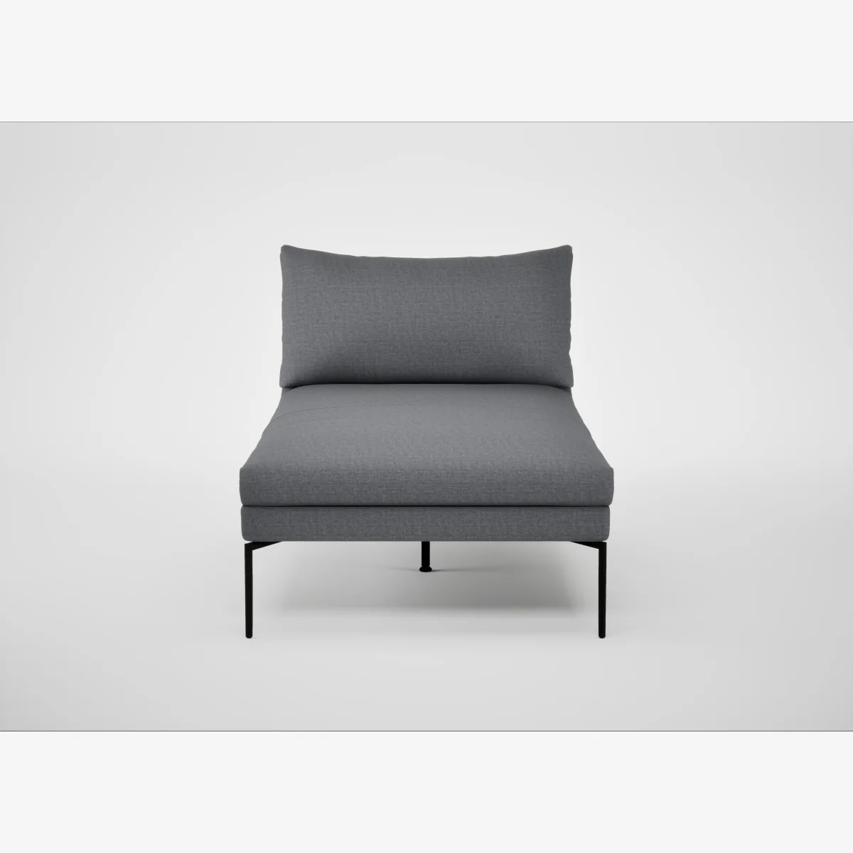 Heal's Matera Chaise Longue Siena Cotton Shale Grey Black Feet - Heal's UK Furniture – image 1