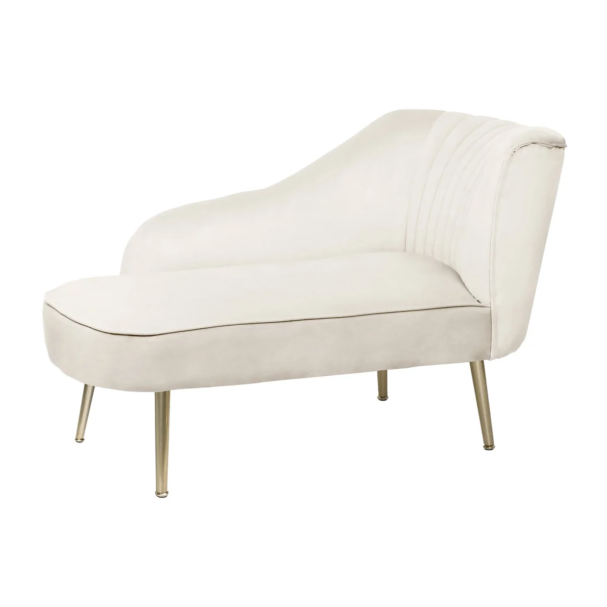 Gigi Velvet Chaise Longue - Cream