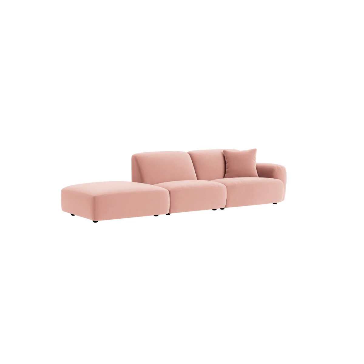Squishblocks Modular Chaise Longue, Med Lh (Flushed Cheek Clever Velvet) – image 2