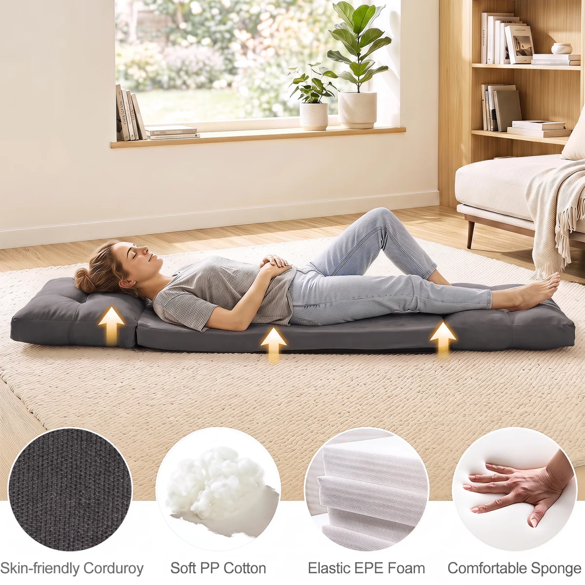 5 Level Adjustable Gaming Lazy Lounger-White - Grey – image 10