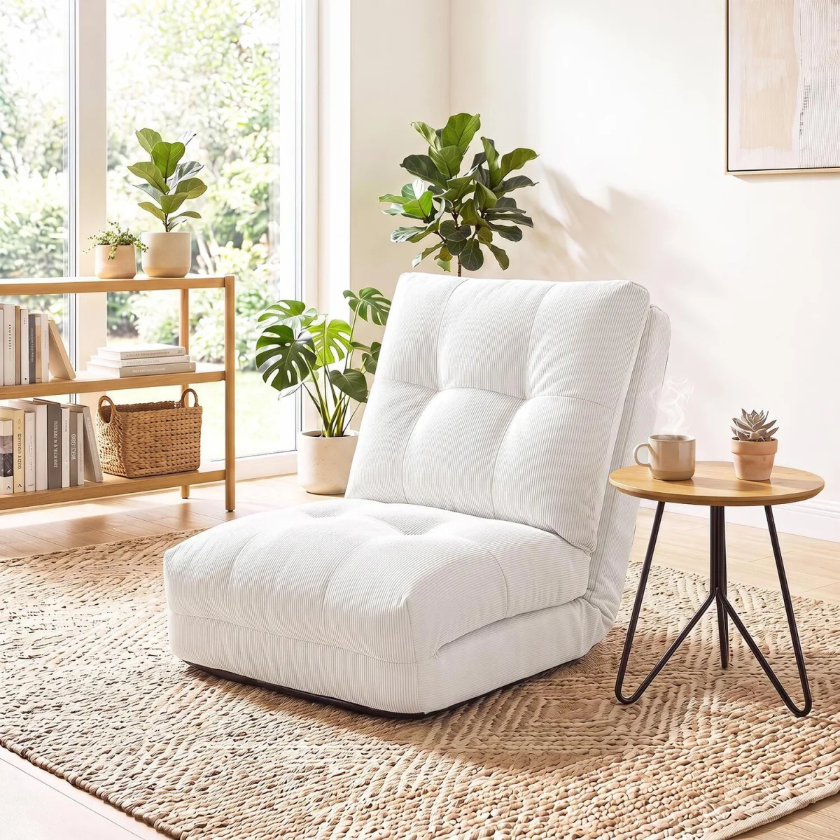 5 Level Adjustable Gaming Lazy Lounger-White - White – image 7